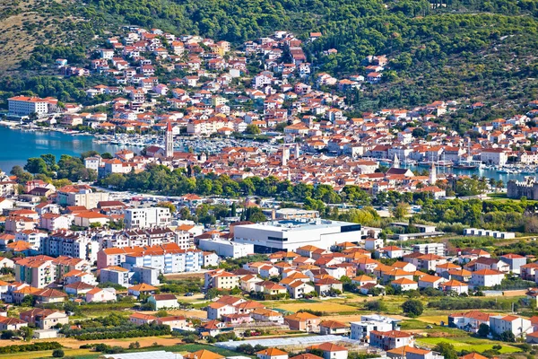 Ville UNESCO de Trogir vue aérienne — Photo