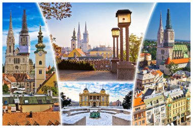 Zagrep şehir eski yerler kartpostal