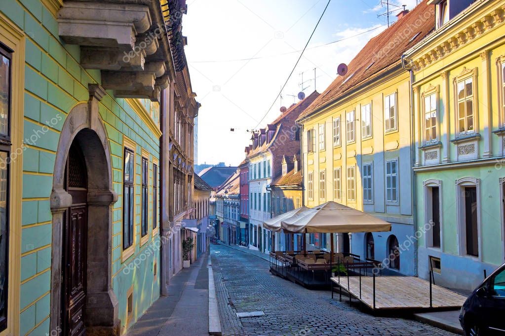Old paved street of Zagreb upper town