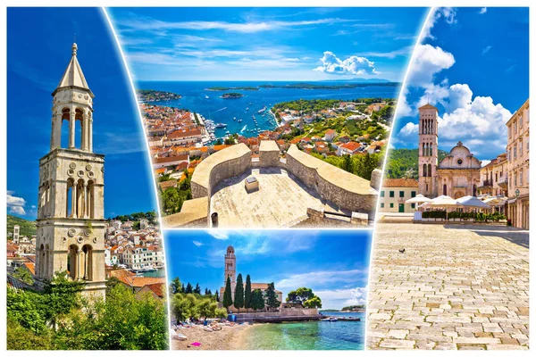 Postal turística Isla de Hvar — Foto de Stock