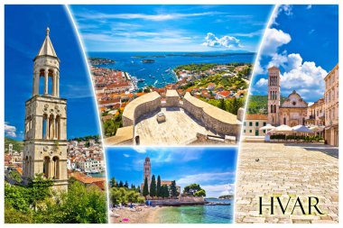 Hvar adası turizm kartpostal etiketi
