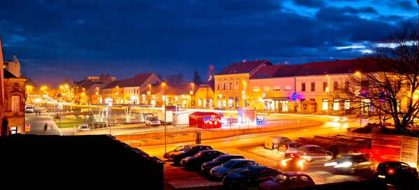 Town of Krizevci evening advent view — Stock Photo, Image