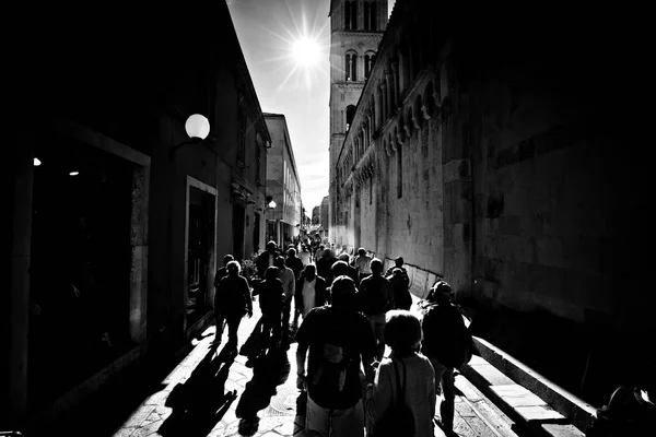 Kalelarga calle de Zadar en blanco y negro Imagen De Stock