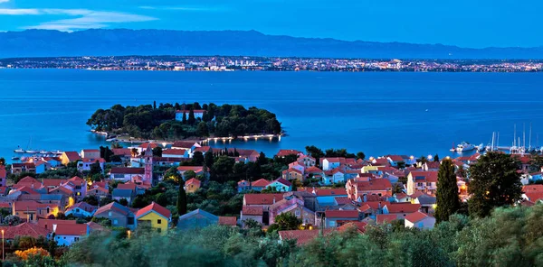 Ostrov Ugljan večer letecké panorama — Stock fotografie