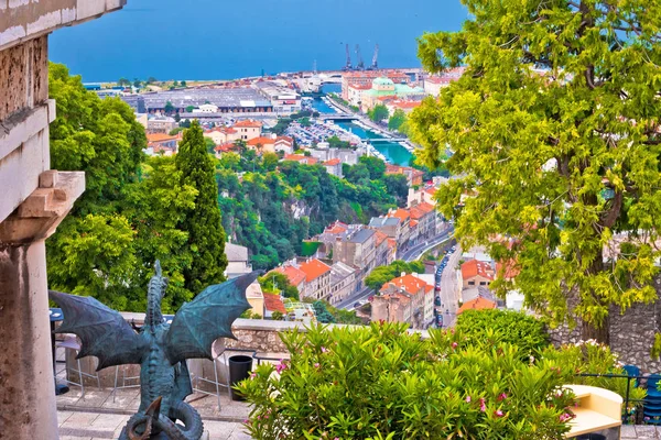 Stad van Rijeka uitzicht vanaf Trsat — Stockfoto