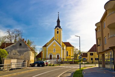 Ivanec kasaba kilise görünümü, Hırvatistan'ın Zagorje bölge