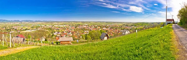 Stadt ivanec panorama von grünen hügeln — Stockfoto