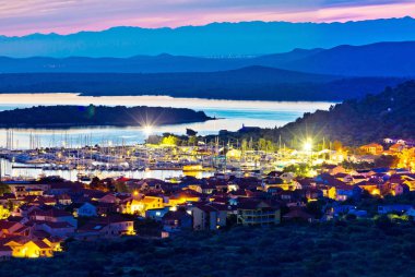 Betina ve Murter ada akşam panorama
