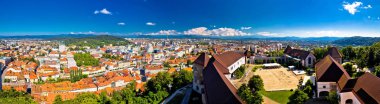 Ljubljana şehir havadan panoramik görünümü