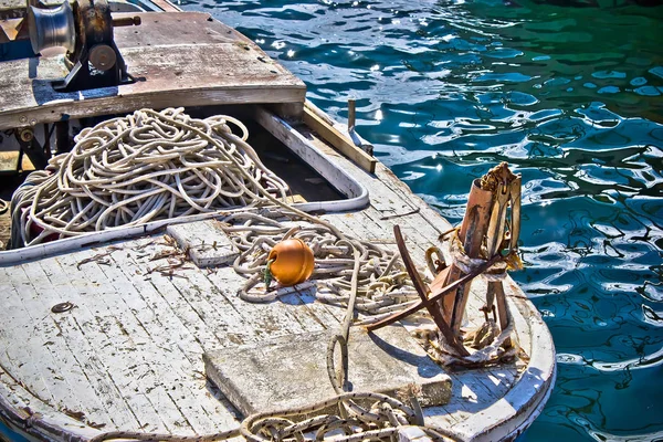 Oud houten vissersboot detail — Stockfoto