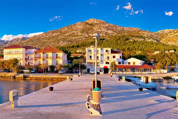 Starigrad paklenica Waterfront bei Sonnenuntergang Panoramablick — Stockfoto