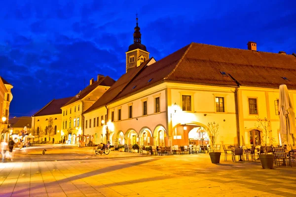 Varazdin baroque square evening view — Stock Photo, Image