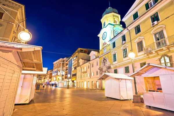 Rijeka Hauptplatz Korzo Abendblick — Stockfoto