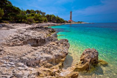 Veli sıçan deniz feneri ve turkuaz beach görüntüleyin
