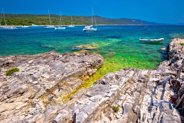 Playa Sakarun bahía de yates — Foto de Stock