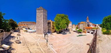 Zadar beş wells kare ve tarihi mimari panoramik görünüm