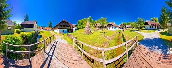 Traditional village of Kumrovec in Zagorje region of Croatia pan — Stock Photo, Image