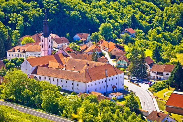 Cidade pitoresca de Klanjec vista aérea — Fotografia de Stock
