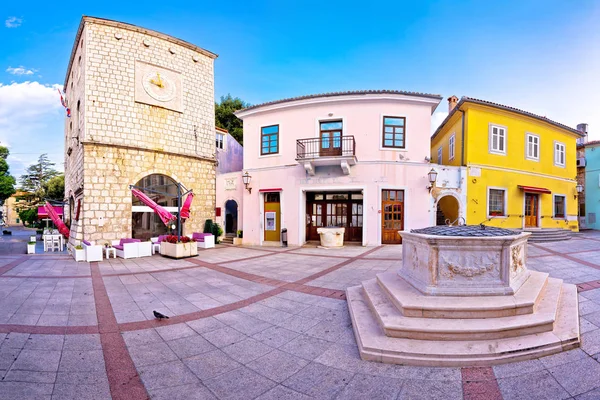 Město Krk historická hlavní náměstí panoramatický pohled — Stock fotografie