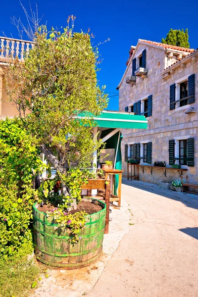 Antico villaggio di Sukosan vicino a Zara strada vista verticale — Foto Stock