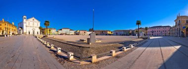 Central square in town of Palmanova panoramic view clipart
