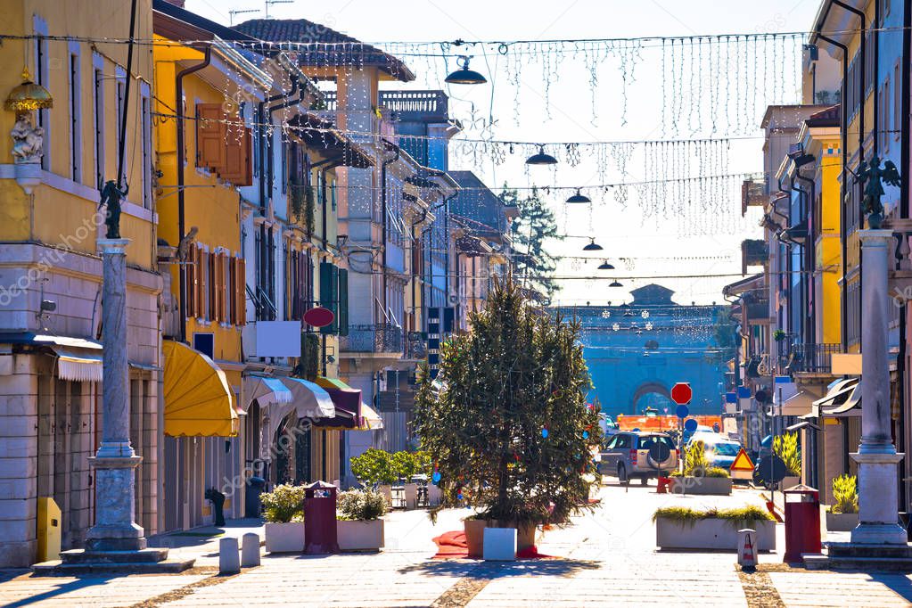 Town of Palmanova colorful street view