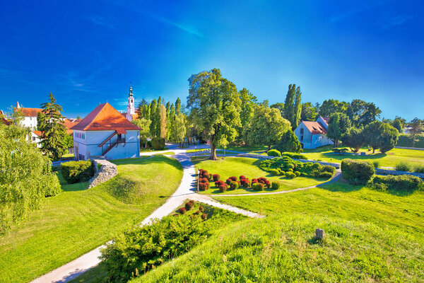 Old town of Varazdin park and landmarks view 