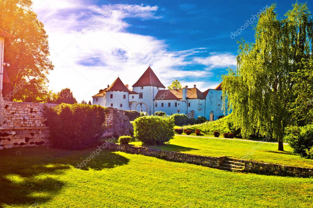 Old town of Varazdin park and landmarks view at sunset