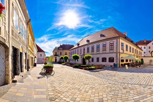 Città barocca di Varazdin piazza vista panoramica — Foto Stock