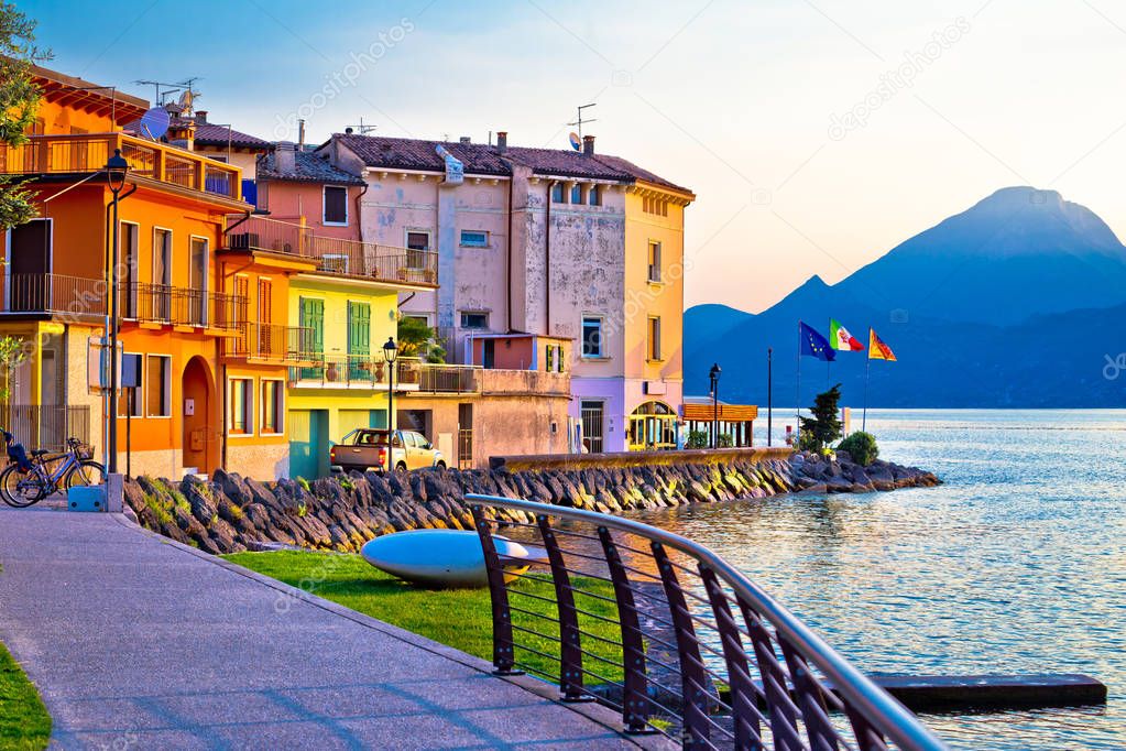 Porto village on Garda lake waterfront view