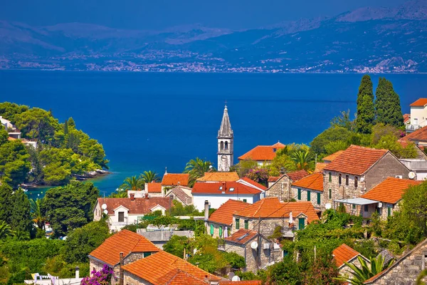 Splitska Bucht auf Brac Insel Blick — Stockfoto
