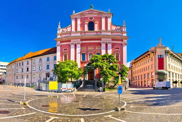 Presern square i Ljubljana panoramautsikt — Stockfoto