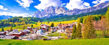 Alps landscape in Cortina D' Ampezzo panoramic view clipart