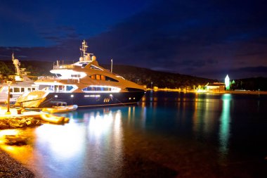 Yachting destination of Vis island evening view clipart