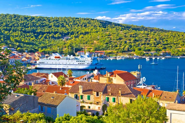 Isola di Vis baia vista aerea — Foto Stock