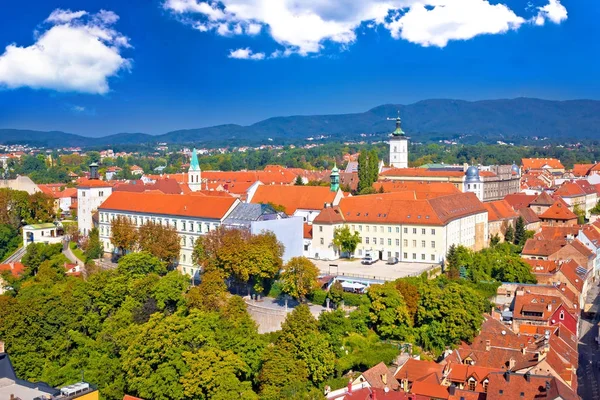 Historische Opper stad van Zagreb weergave van bovenaf — Stockfoto