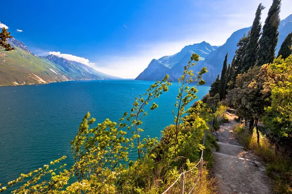 Garda lake view from Monte Brione hill — Stock Photo, Image