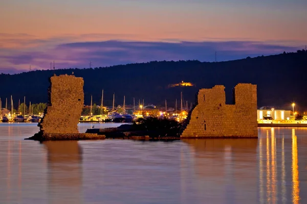 Sukosan old ruin on the sea sunset view — Stock Photo, Image