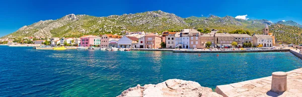 Ciudad de Karlobag en Velebit canal vista panorámica — Foto de Stock