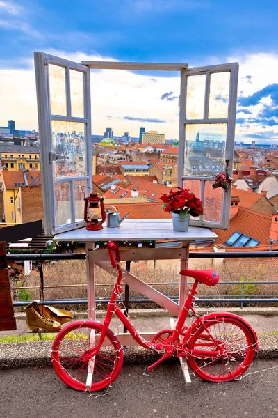 Idyllic Zagreb upper town Christmas market decorations — Stock Photo, Image