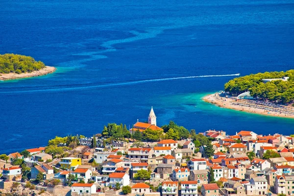 Destination touristique adriatique de Primosten archi panoramiques aériens — Photo