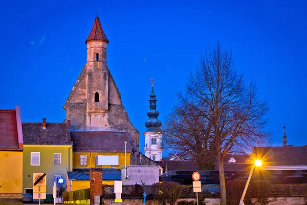 Bad Radkersburg akşam görünümü kuleleri — Stok fotoğraf