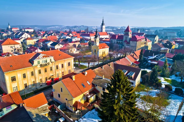 Aerial vinter vy av Krizevci — Stockfoto