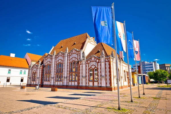Arquitetura barroca de Cakovec praça principal — Fotografia de Stock