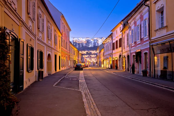 Bad Radkersburg street evening advent view — Stock Photo, Image