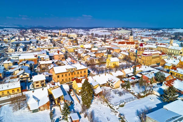 Križevci hava karlı kış görünümü — Stok fotoğraf