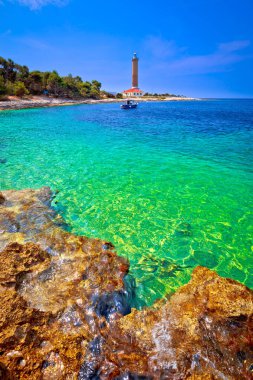Veli sıçan deniz feneri ve turkuaz beach görüntüleyin