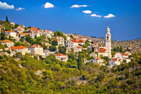 Stone vilage Lozisca na Brač ostrov zobrazení — Stock fotografie