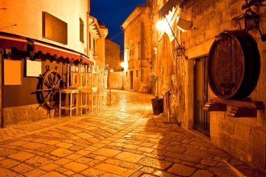 Adriatic town of Porec street evening view clipart