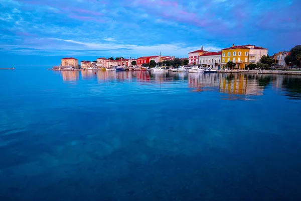 Stadt von Porec Morgen Sonnenaufgang Blick — Stockfoto